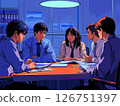 Consultation and meeting scene between company employees 126751397