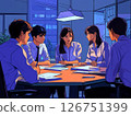 Consultation and meeting scene between company employees 126751399