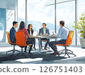 Consultation and meeting scene between company employees 126751403