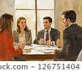 Consultation and meeting scene between company employees 126751404