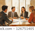 Consultation and meeting scene between company employees 126751405
