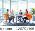 Consultation and meeting scene between company employees 126751406
