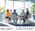 Consultation and meeting scene between company employees 126751407