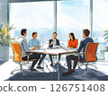 Consultation and meeting scene between company employees 126751408