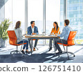 Consultation and meeting scene between company employees 126751410