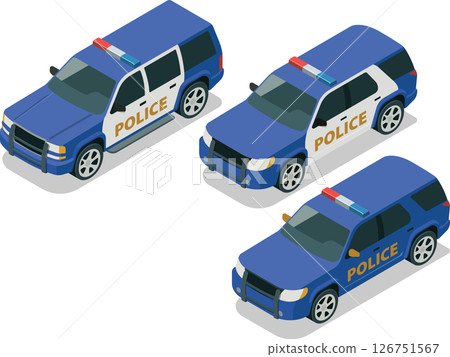 Isometric police highway patrol cruiser Isometric police highway patrol cruiser 126751567