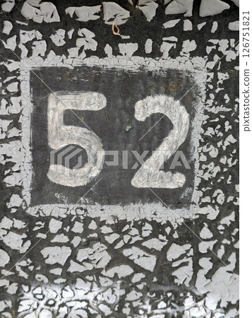 Written Wording in Distressed State Typography Found Ransom Number Fifty Two 52 126751821