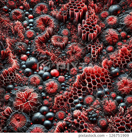Red black texture background fungus 126751909