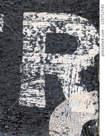 Written Wording in Distressed State Typography Found Ransom Letter R Written Wording in Distressed State Typography Found Ransom Letter R 126752540