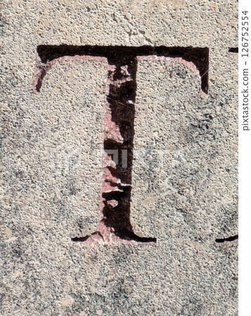 Written Wording in Distressed State Typography Found Ransom Letter T 126752554