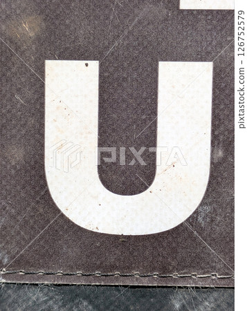 Written Wording in Distressed State Typography Found Ransom Letter U Written Wording in Distressed State Typography Found Ransom Letter U 126752579