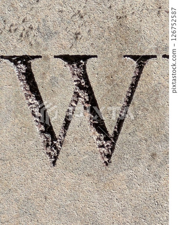 Written Wording in Distressed State Typography Found Ransom Letter W Written Wording in Distressed State Typography Found Ransom Letter W 126752587