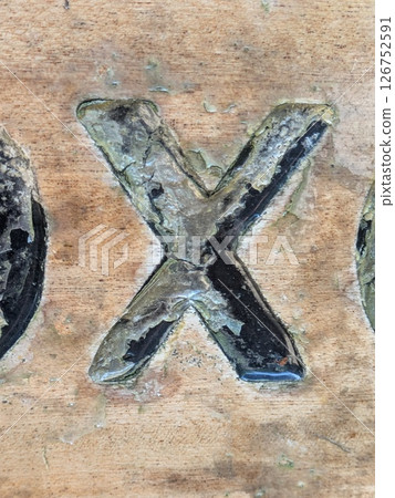 Written Wording in Distressed State Typography Found Ransom Letter X Written Wording in Distressed State Typography Found Ransom Letter X 126752591
