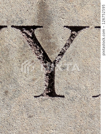 Written Wording in Distressed State Typography Found Ransom Letter Y 126752595
