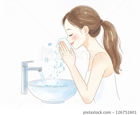 Women washing their face 126752601