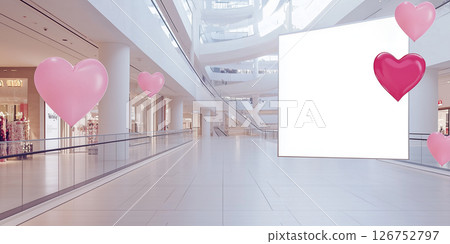 Charming Romantic Interior Decor Featuring Floating Hearts for Valentines Day Promotion 126752797