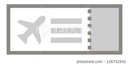 登機證/機票輪廓圖示插圖 登機證/機票輪廓圖示插圖 126752842
