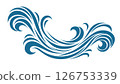 Horizontal decorative wave with flowing curved lines 126753339