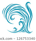Dynamic ocean swirl in abstract vector style 126753340
