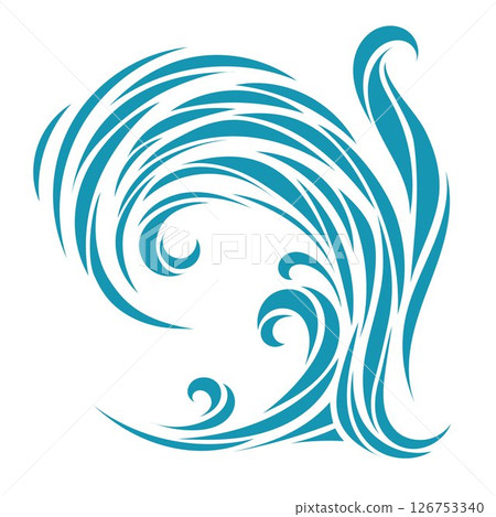 Dynamic ocean swirl in abstract vector style 126753340