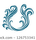 Decorative water swirl element in vector style 126753341
