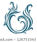 Flowing ocean swirl with elegant curved lines 126753343