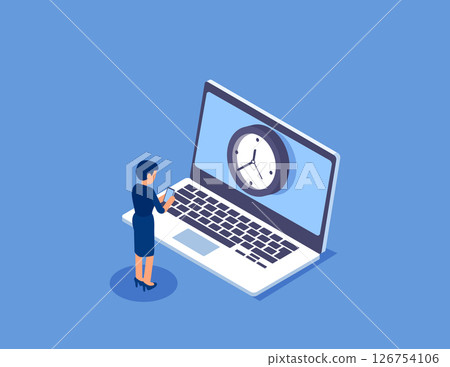 Time management. Flat isometric vector concept 126754106