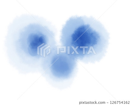 Watercolor floral illustration with blue or light blue smudged polka dots Watercolor floral illustration with blue or light blue smudged polka dots 126754162