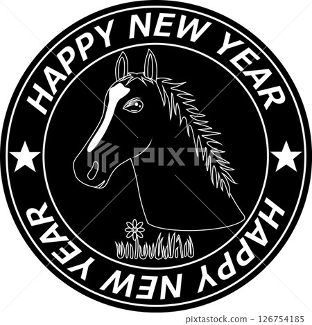 Kurokoma-kun's black emblem (without greeting text) 9 Kurokoma-kun's black emblem (without greeting text) 9 126754185