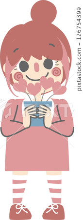 cute and lovely girl with heart plant, happy valentines day, birthday, love concept, flat png illustration cartoon character costume design cute and lovely girl with heart plant, happy valentines day, birthday, love concept, flat png illustration cartoon character costume design 126754399