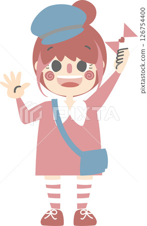 cute and lovely girl with love letter, happy valentines day, birthday, love concept, flat png illustration cartoon character costume design cute and lovely girl with love letter, happy valentines day, birthday, love concept, flat png illustration cartoon character costume design 126754400