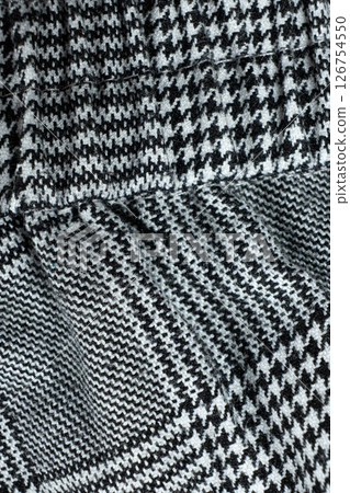 Macro texture polyester and viscose fabric top view. 126754550