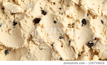 Rum raisin ice cream texture background 126754628