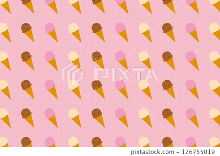 Pop background illustration with ice cream pattern (pink) 126755019