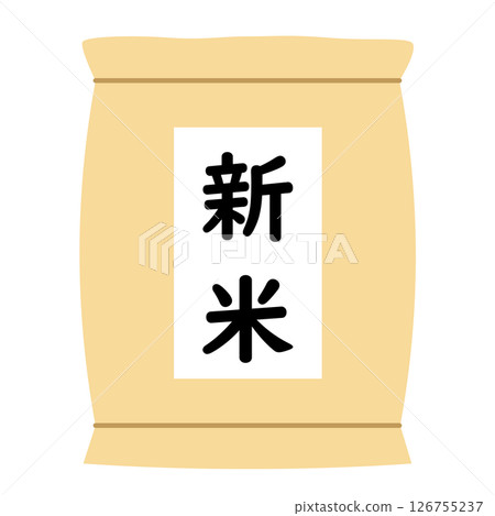 Illustration material of new rice in a rice bag 126755237