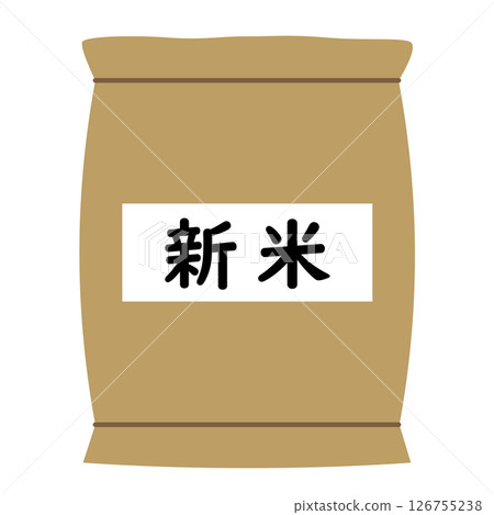 Illustration of new rice in a rice bag 126755238