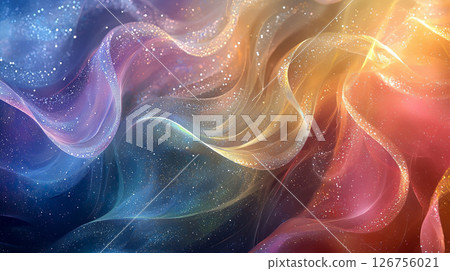 透明閃閃發光的彩虹波浪圖案背景 透明閃閃發光的彩虹波浪圖案背景 126756021