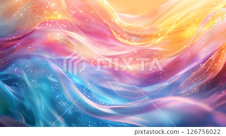 透明閃閃發光的彩虹波浪圖案背景 透明閃閃發光的彩虹波浪圖案背景 126756022