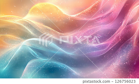 透明閃閃發光的彩虹波浪圖案背景 透明閃閃發光的彩虹波浪圖案背景 126756023