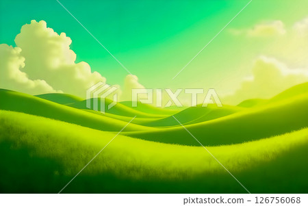 green field and blue sky 126756068