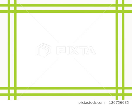 Decorative frame material with intersecting lines and background (yellow-green, white, central transparency, border) 126756685