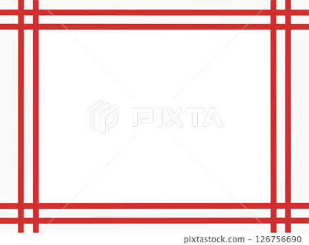 帶有相交線條和背景的裝飾框材料(紅色、白色、中央透明、邊框) 帶有相交線條和背景的裝飾框材料(紅色、白色、中央透明、邊框) 126756690