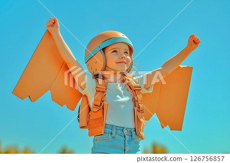 Cute kid trying to fly 126756857
