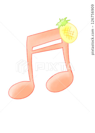 Musical note with pineapple 126756909