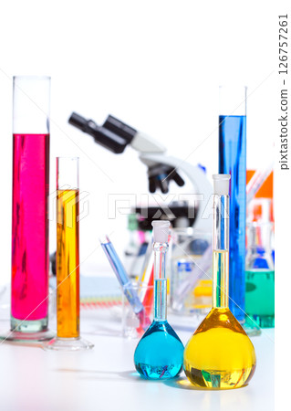 Chemical scientific laboratory stuff test tube flask 126757261