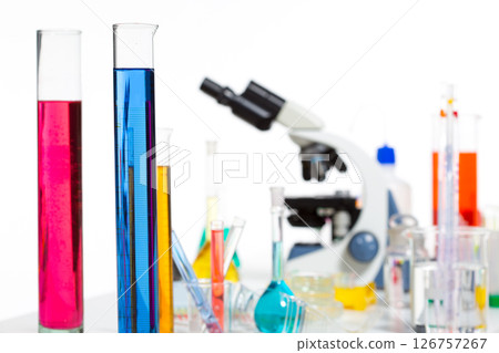 Chemical scientific laboratory stuff test tube flask 126757267