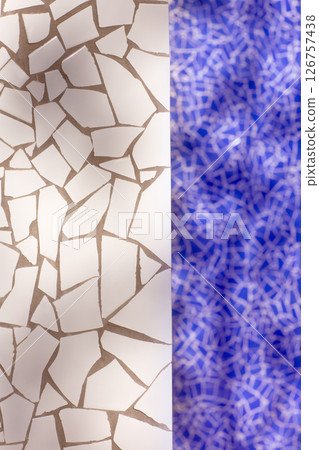 broken tiles mosaic trencadis typical from Mediterranean broken tiles mosaic trencadis typical from Mediterranean 126757438