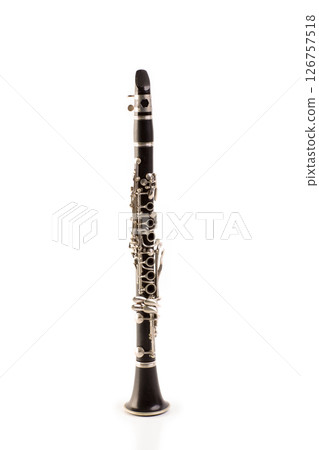 Black clarinet isolated on white 126757518