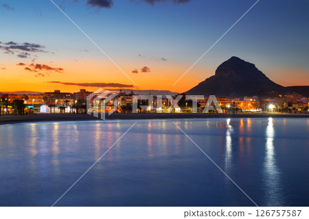 Alicante Javea sunset beach night view 126757587
