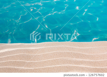 tropical beach white dunes sand in turquoise sea 126757602